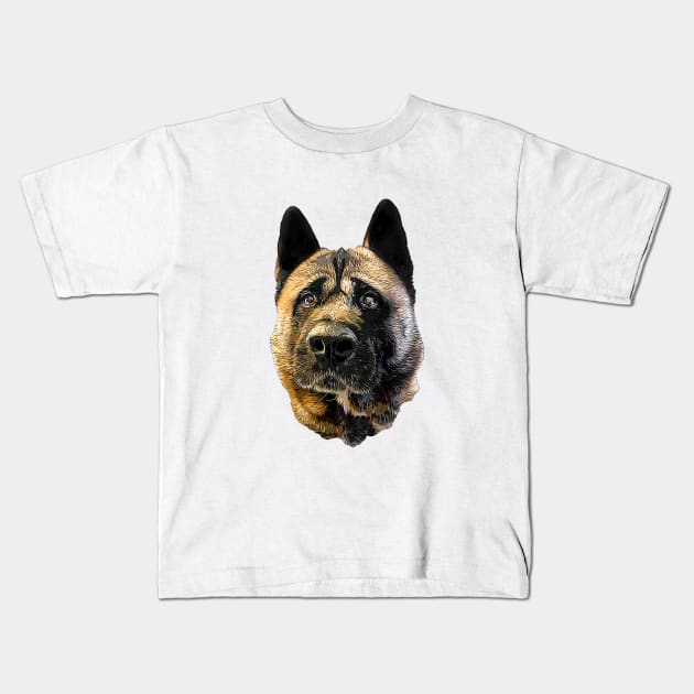 Akita- Gorgeous Akita Inu American Akita Kids T-Shirt by ElegantCat